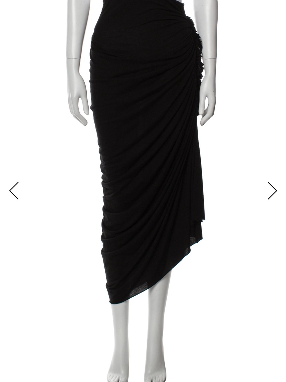 Rick Owens Black Ruched Maxi Skirt - Picture 9 of 11